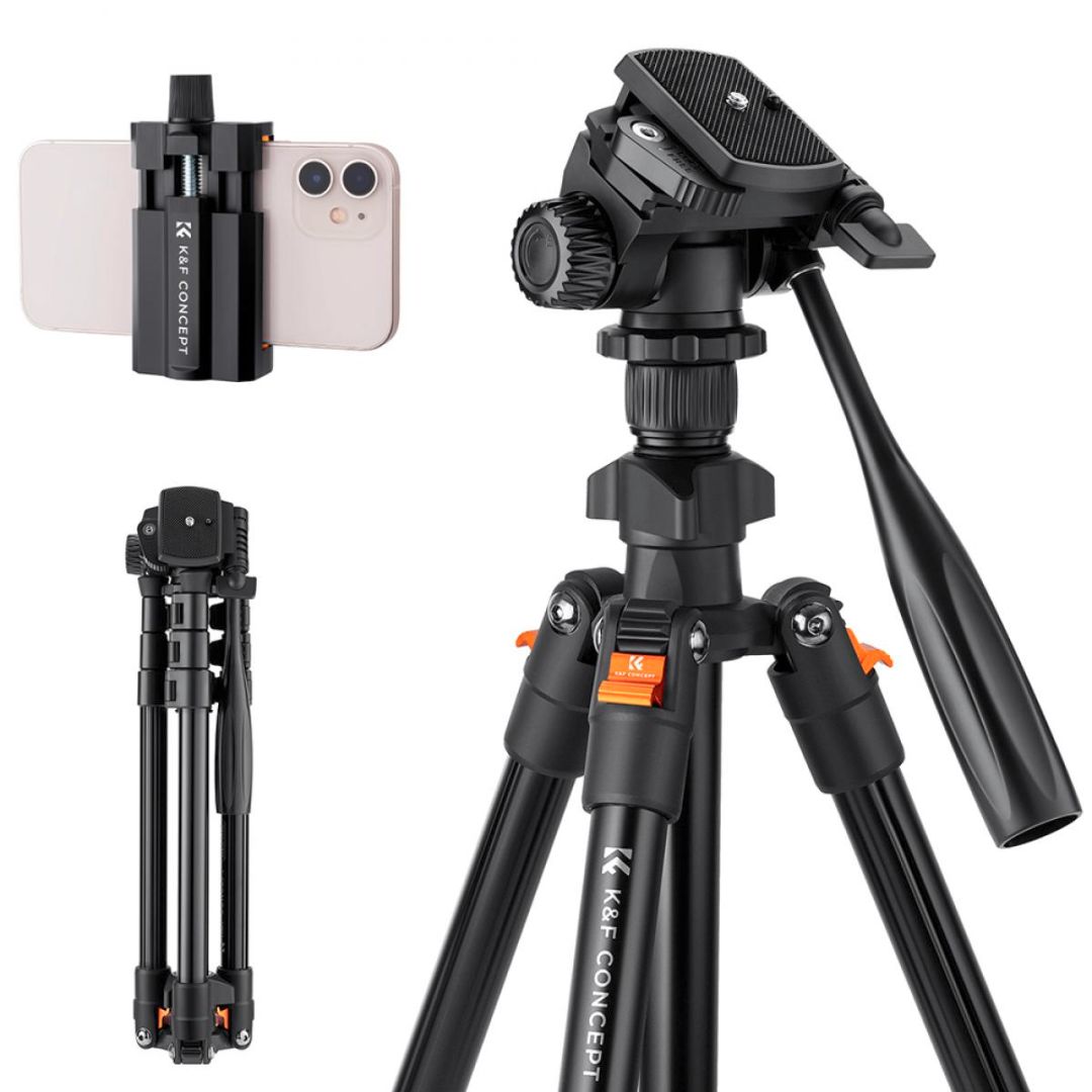 K&F Concept Aluminum Tripod + nosač za telefon KF09.115 - 1